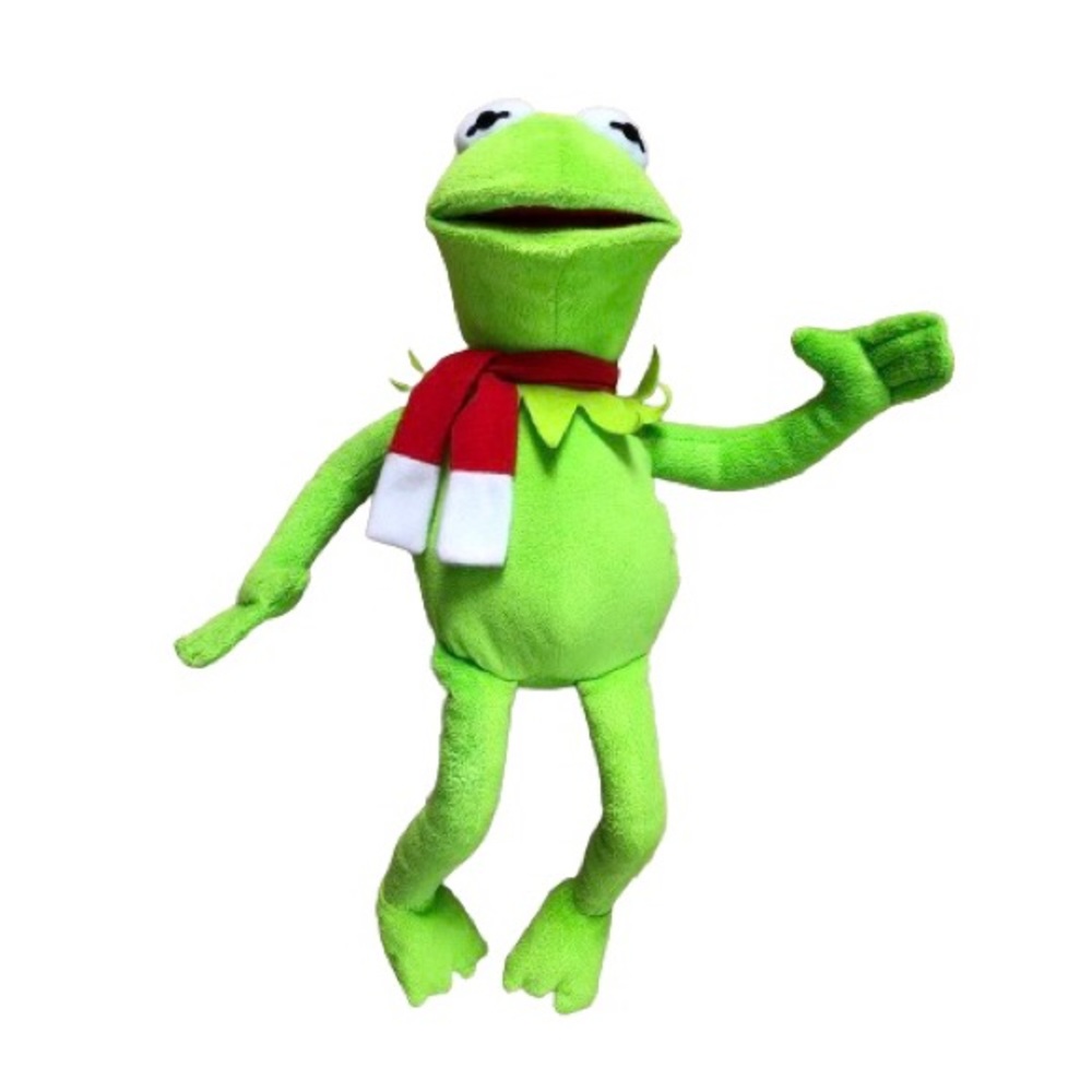 Muppets Kermit The Frog 17" Plush Stuffie Red Christmas Holiday Scarf Puppet Toy